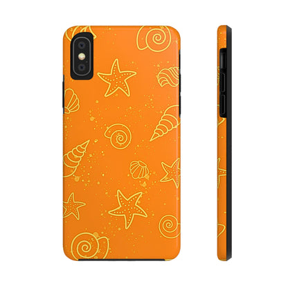 Funda resistente para teléfono con diseño de conchas naranjas | Estética
