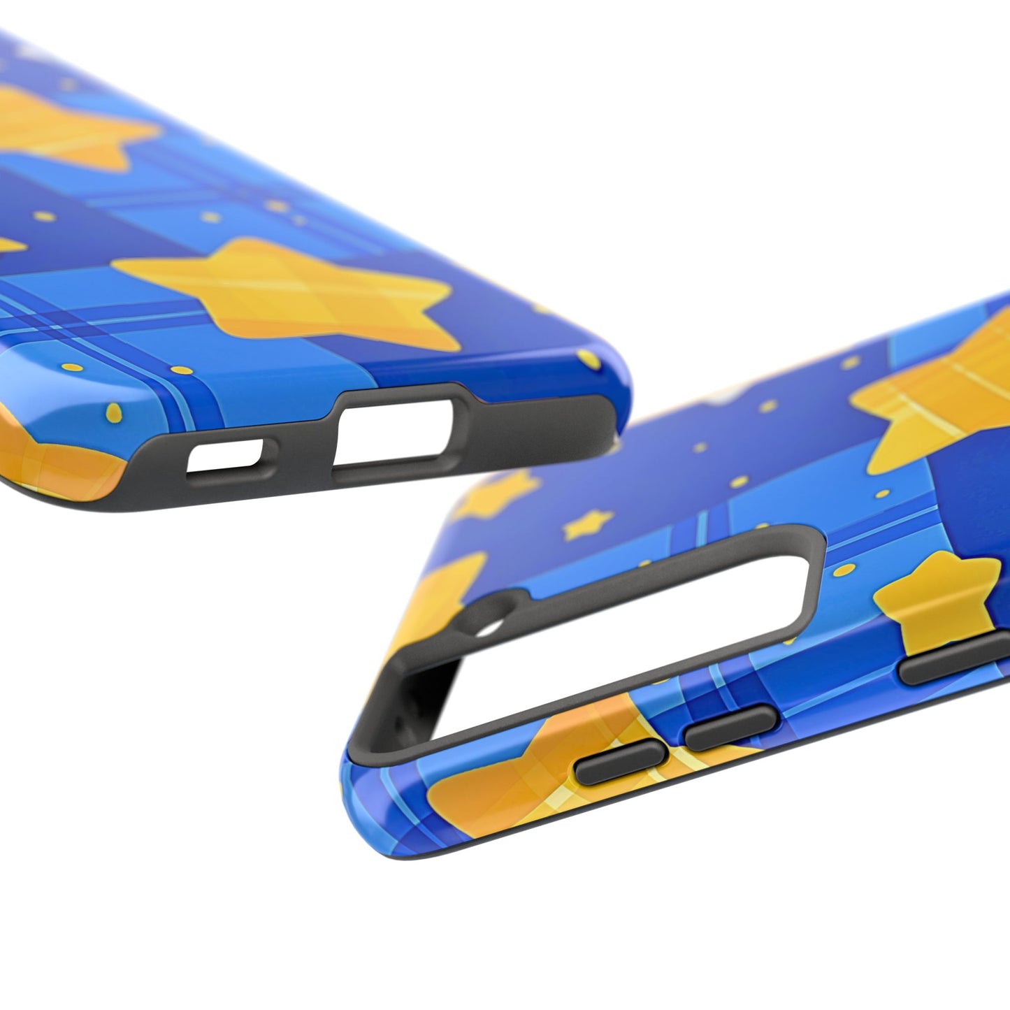 Funda resistente para teléfono con estampado de estrellas y cuadros preppy | Estética