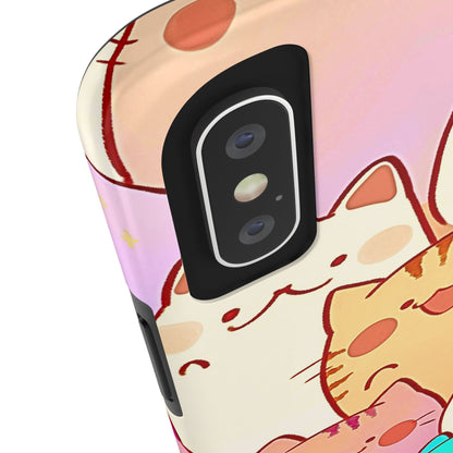 Kawaii Chubby Adorable Cats Tough Phone Case | Animals