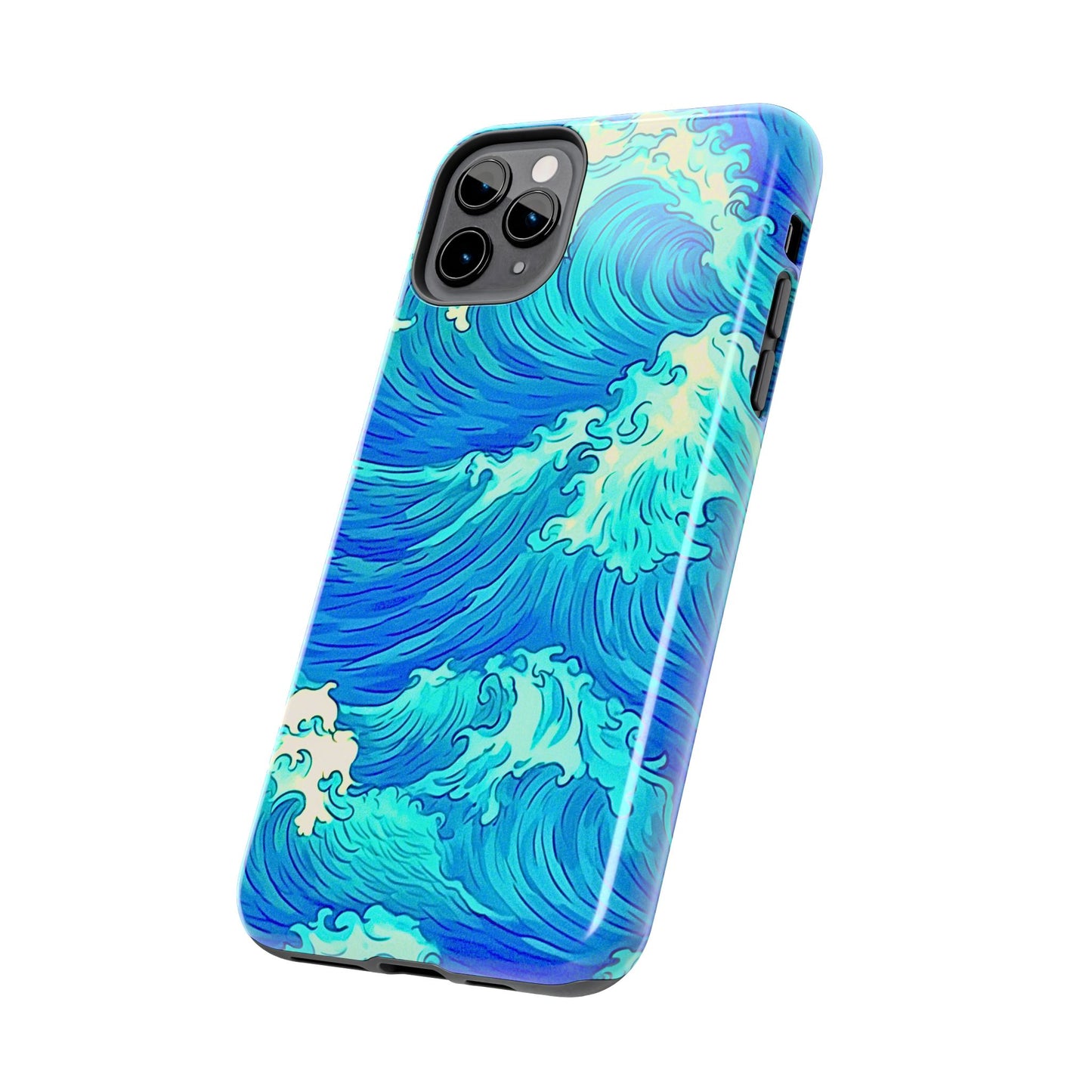 Funda resistente para teléfono con diseño de olas de agua | Estética