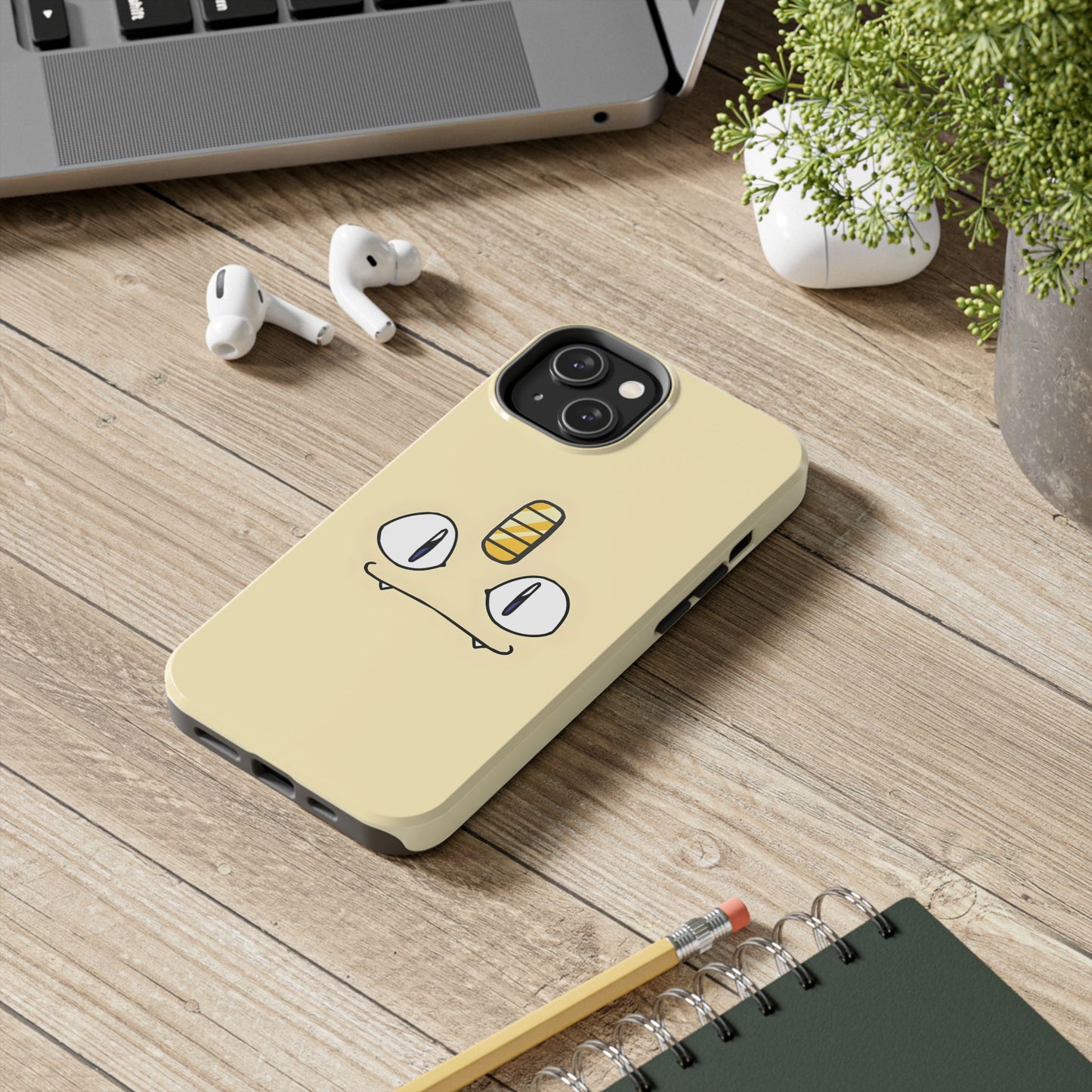 Cat Minimal Gold Coin Face Tough Phone Case | Anime