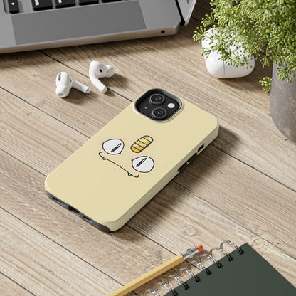 Cat Minimal Gold Coin Face Tough Phone Case | Anime