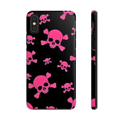 Funda resistente para teléfono estilo emo con calavera rosa | Estética