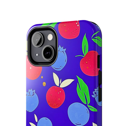 Funda resistente para teléfono con diseño de arándanos y fresas | Estética