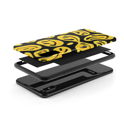 Funda resistente para teléfono con cara sonriente psicodélica colorida (versión 1) | Estética