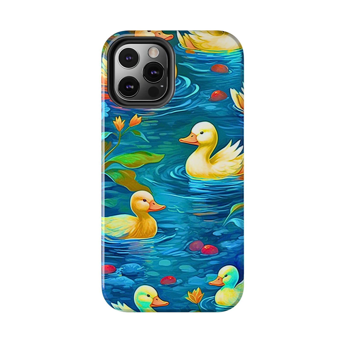 Ducks in the Pond Pattern Style Tough Phone Case | Animals