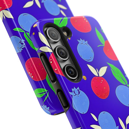 Funda resistente para teléfono con diseño de arándanos y fresas | Estética