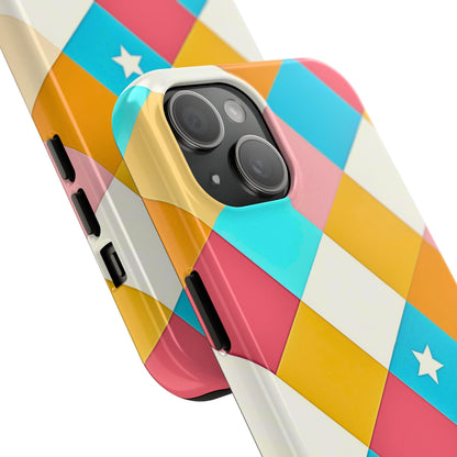 Vibrant Preppy Checkered Tough Phone Case | Aesthetic