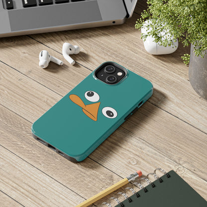 Phineas and Ferb Perry Platypus Eyes Teal Expression Tough Phone Case | Cartoon