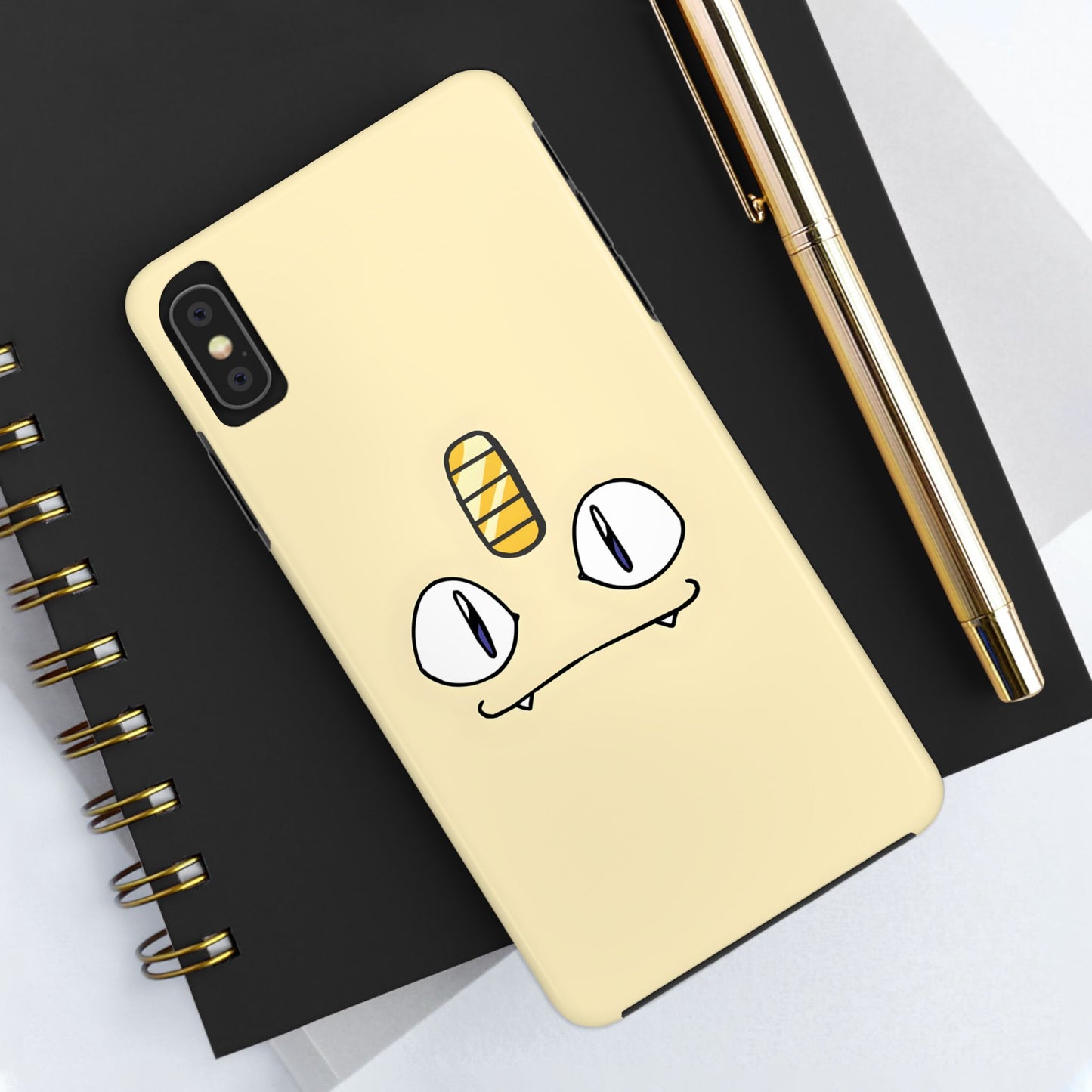 Cat Minimal Gold Coin Face Tough Phone Case | Anime