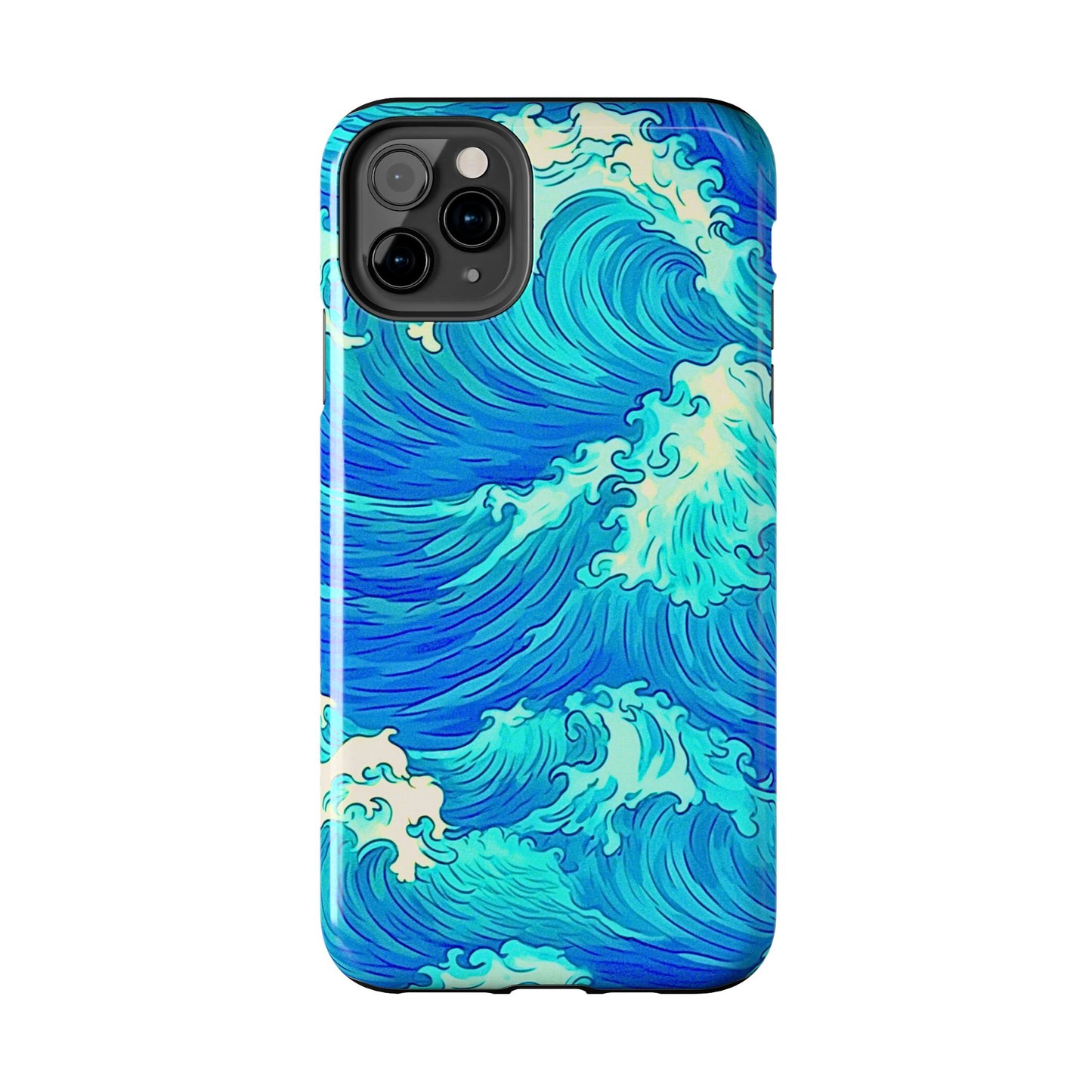 Funda resistente para teléfono con diseño de olas de agua | Estética