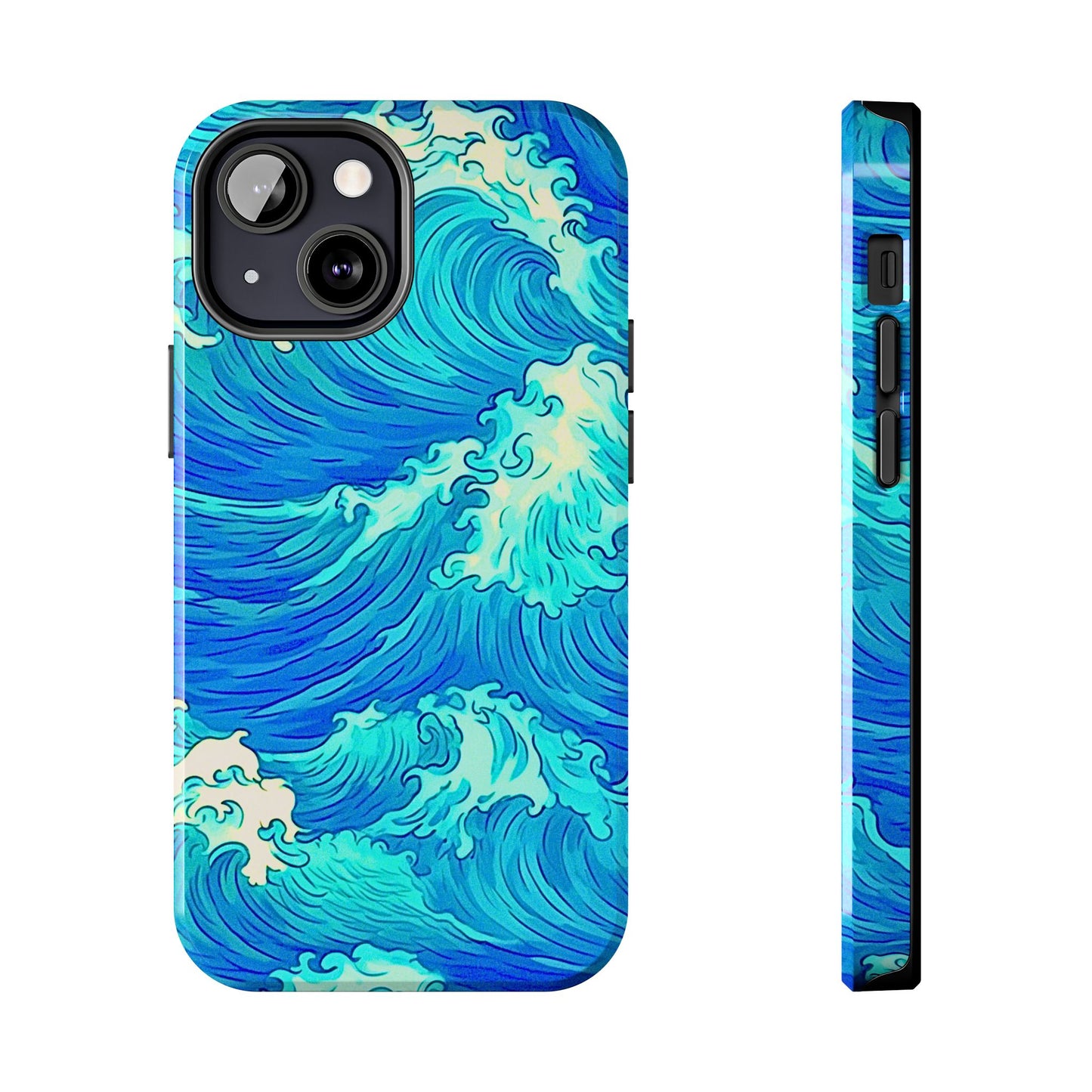 Funda resistente para teléfono con diseño de olas de agua | Estética