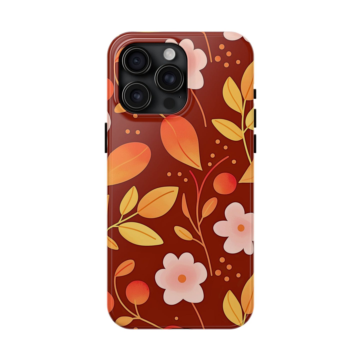 Autumn Fall Leaf Pattern Tough Phone Case | Aesthetic