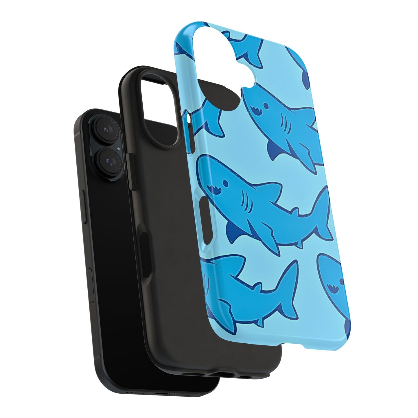 Smiley Shark Fun Pattern Tough Phone Case | Animals