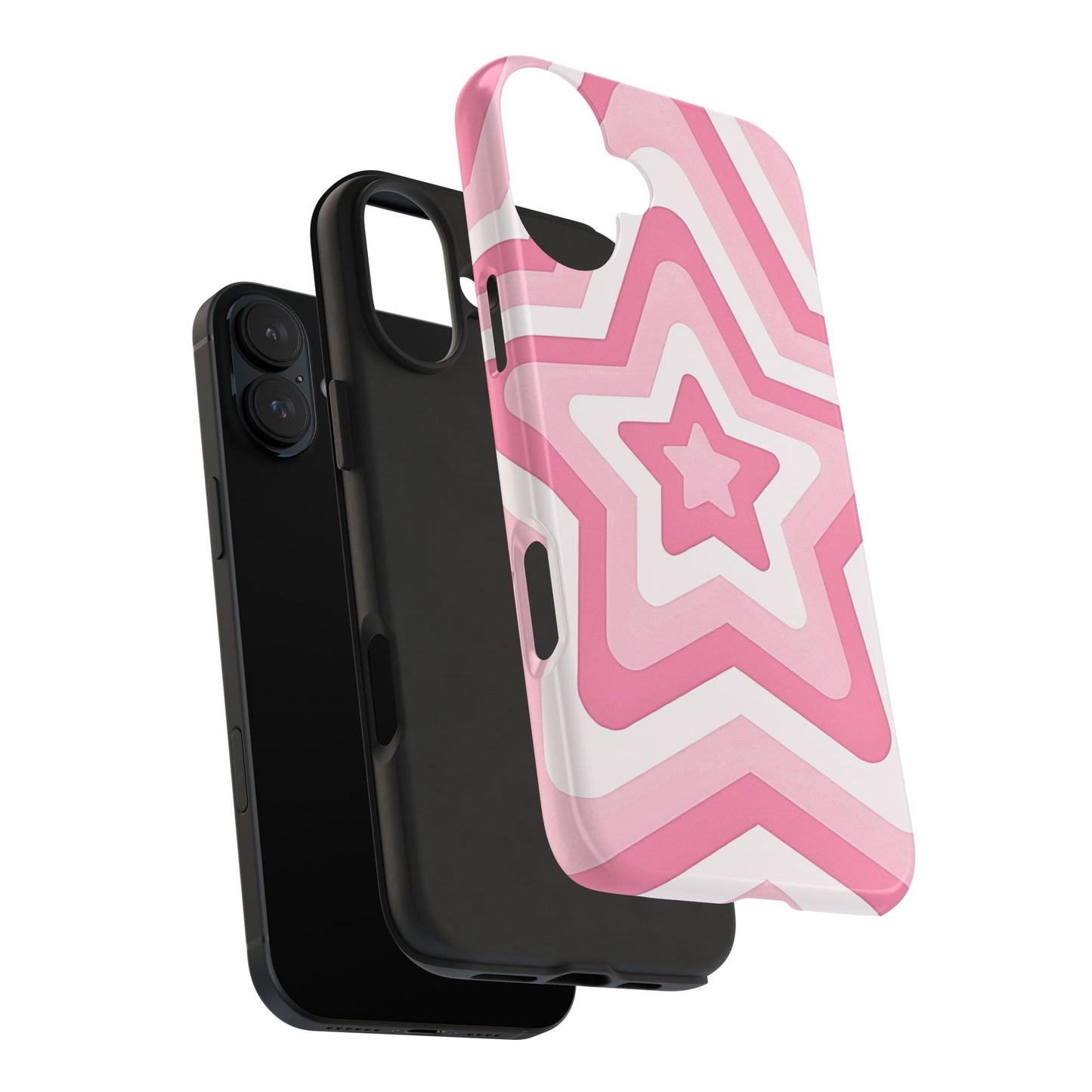 Pink Preppy Star Pattern Style Tough Phone Case | Aesthetic