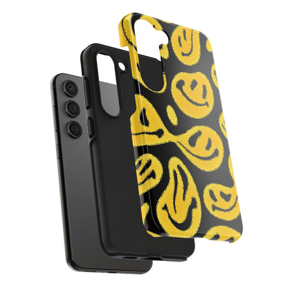 Funda resistente para teléfono con cara sonriente psicodélica colorida (versión 1) | Estética