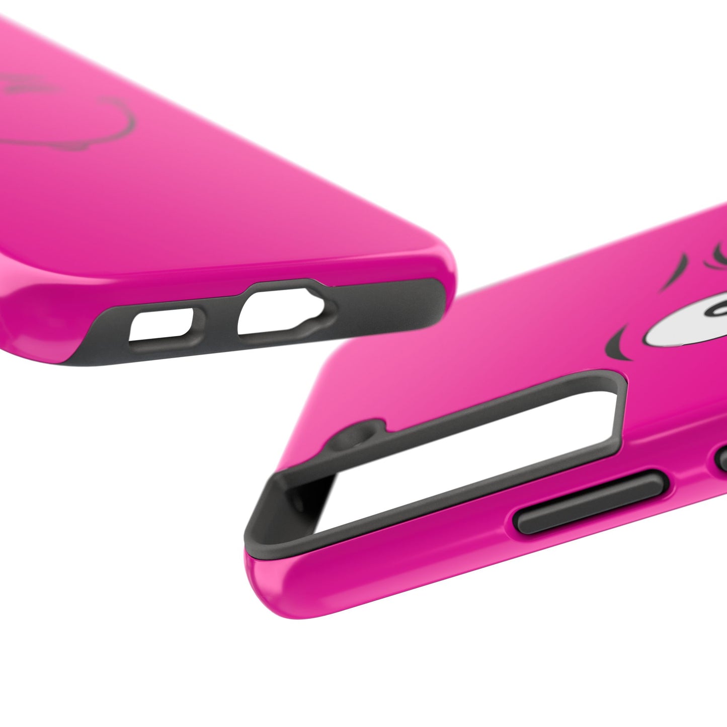 Winking Face Pink Background Cheeky Cartoon Style Tough Phone Case | Funny