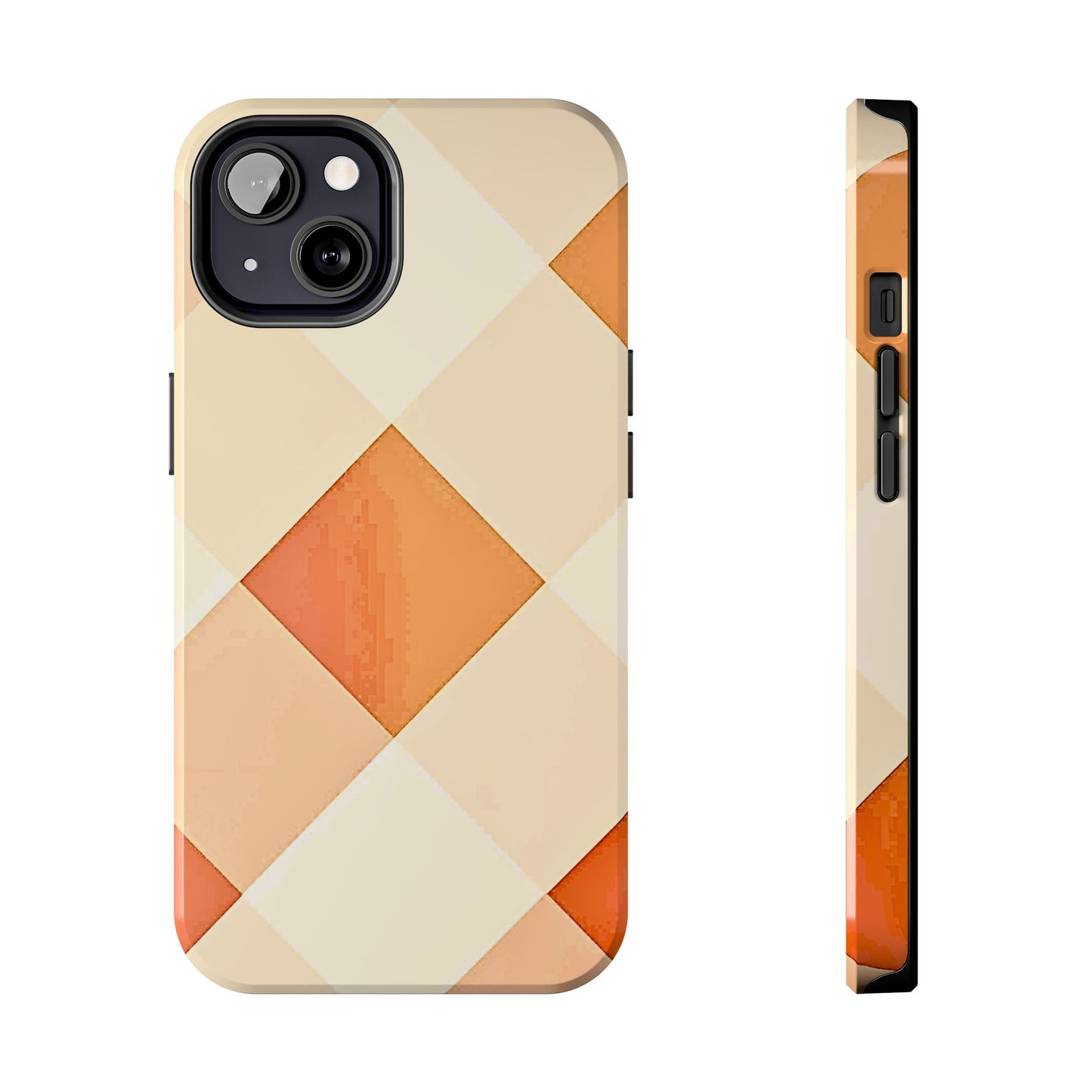 Pastel Minimalist Two-Tone Checkerboard Tough Phone Case | Aesthetic