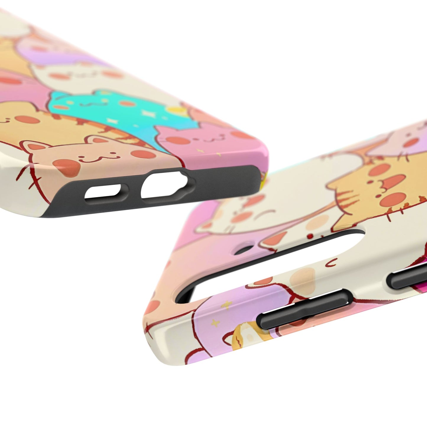 Kawaii Chubby Adorable Cats Tough Phone Case | Animals