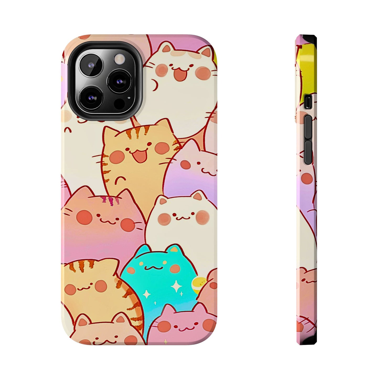 Kawaii Chubby Adorable Cats Tough Phone Case | Animals
