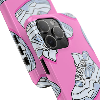 Funda resistente para teléfono con diseño de zapatillas Jordan 4 blancas | Estética