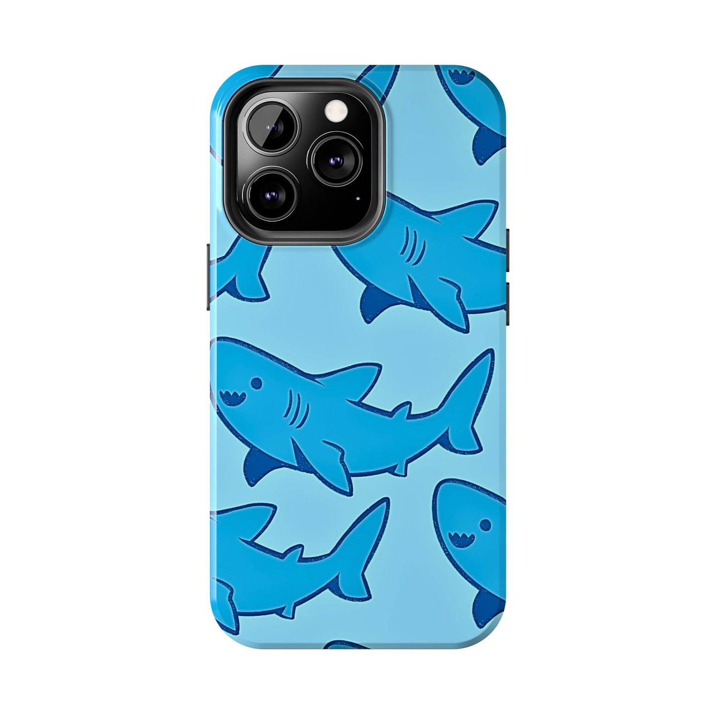 Smiley Shark Fun Pattern Tough Phone Case | Animals