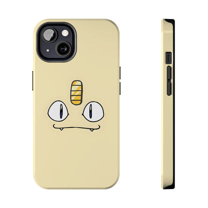 Cat Minimal Gold Coin Face Tough Phone Case | Anime