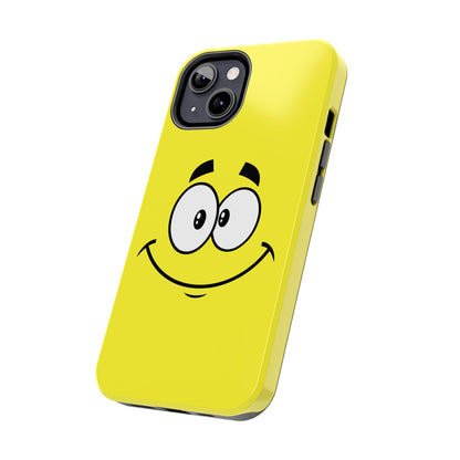 Smiley Happy Face Yellow Minimalist Cartoon Tough Phone Case | Funny