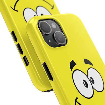 Smiley Happy Face Yellow Minimalist Cartoon Tough Phone Case | Funny