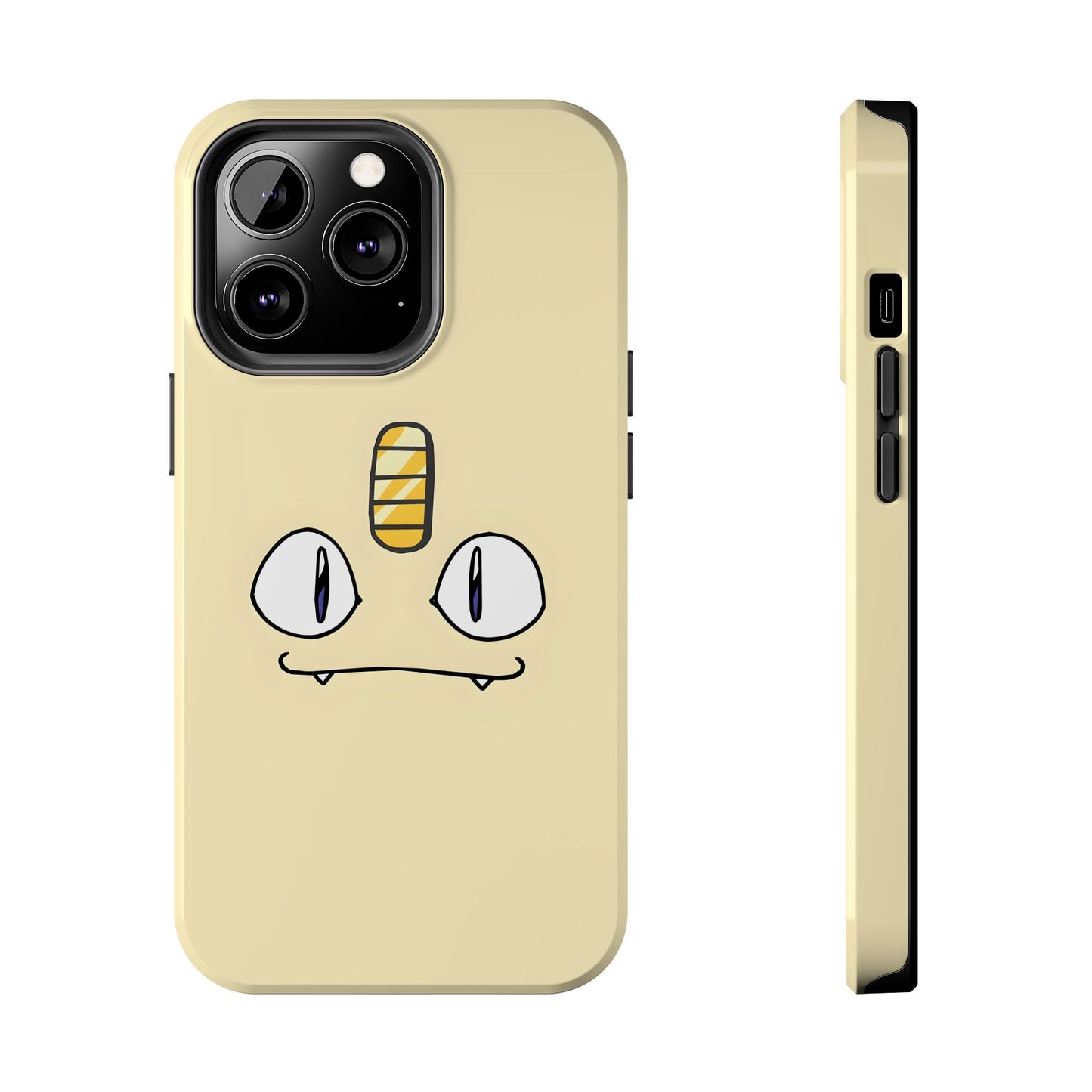 Cat Minimal Gold Coin Face Tough Phone Case | Anime