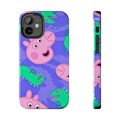 Peppa Pig & George Dinosaur Pattern Tough Phone Case | Cartoons - Peppa Pig