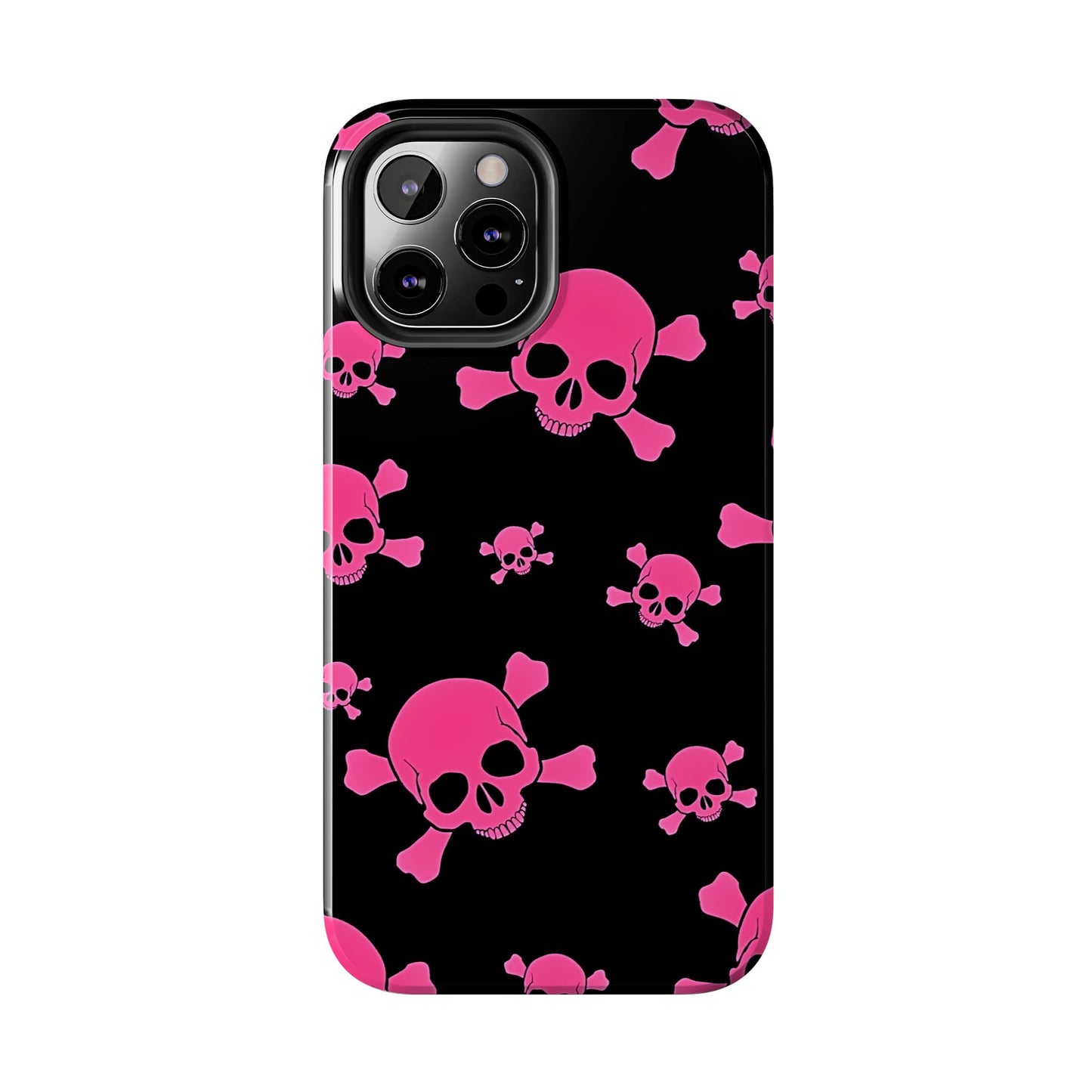 Funda resistente para teléfono estilo emo con calavera rosa | Estética