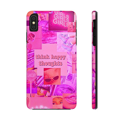 Think Happy Thoughts Pink Tough Phone Case | Aesthetic