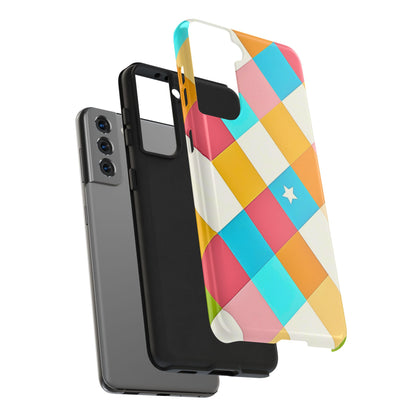 Vibrant Preppy Checkered Tough Phone Case | Aesthetic