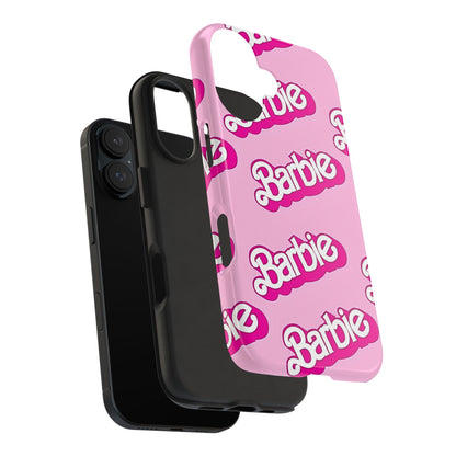 Funda rígida para teléfono con estampado retro del logotipo de Barbie | Estética