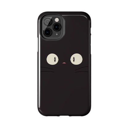 Adorable Black Cat Face and Eyes Minimal Tough Phone Case | Animals