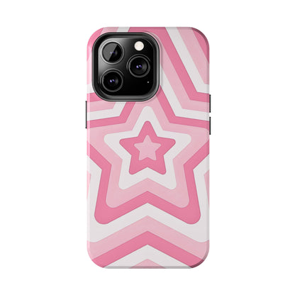Pink Preppy Star Pattern Style Tough Phone Case | Aesthetic