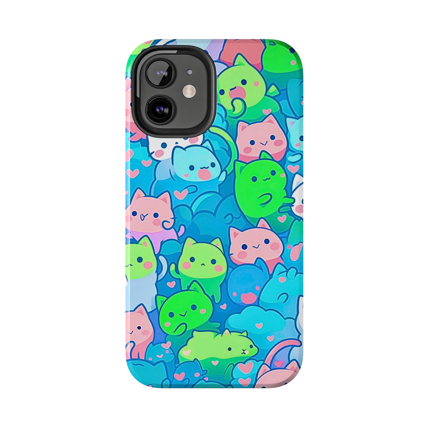 Cute Colorful Cats Pattern Style Tough Phone Case | Animals