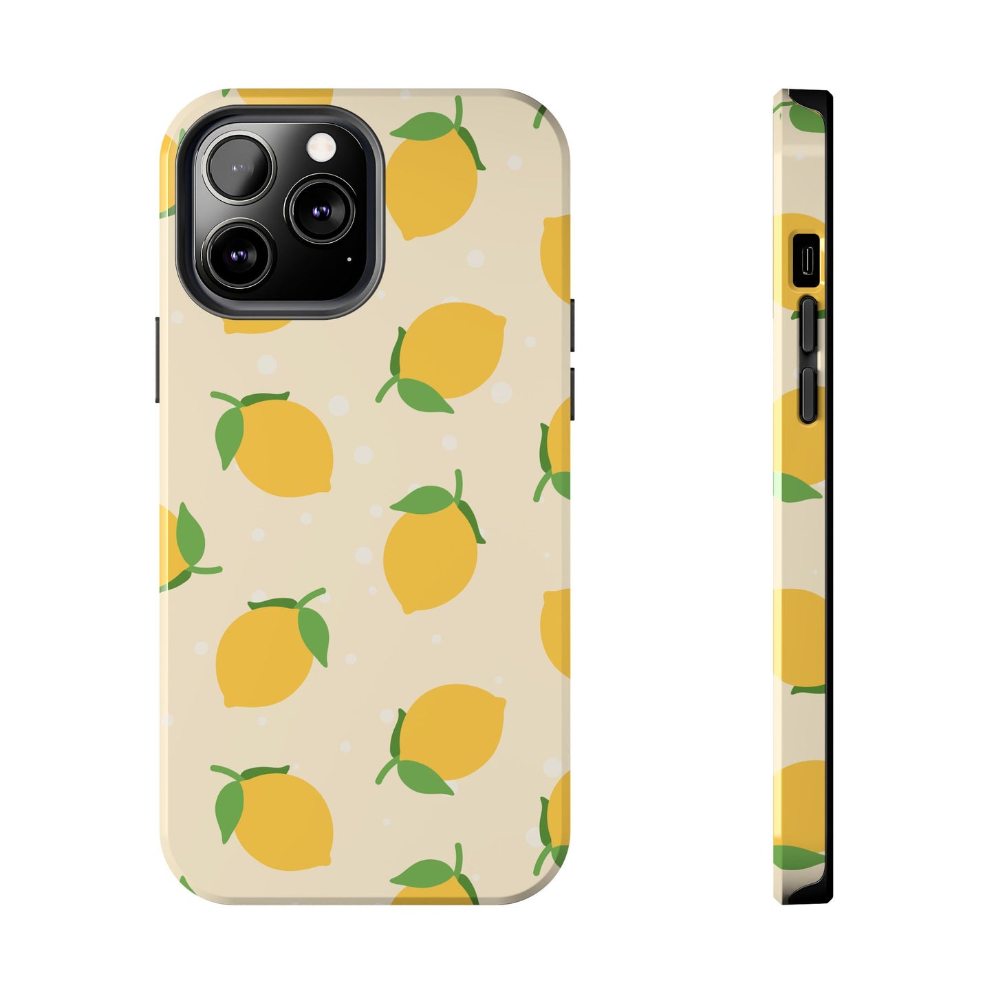 Cute Aesthetic Lemon Pattern Citrus Design Tough Phone Case | Food
