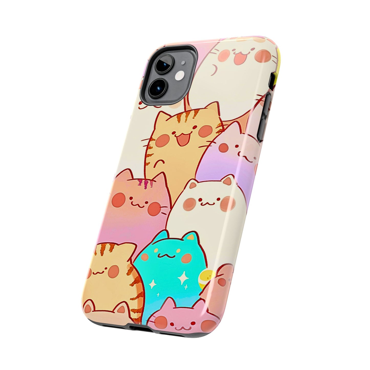 Kawaii Chubby Adorable Cats Tough Phone Case | Animals