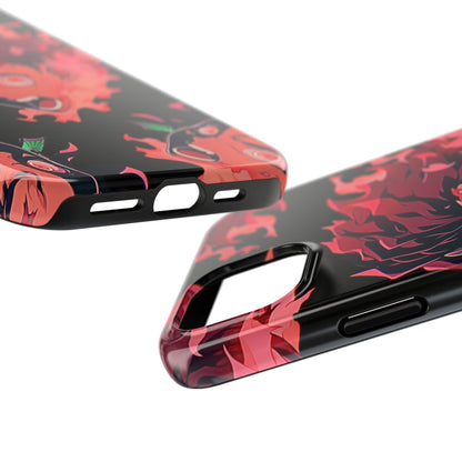 Tanjiro Kamado Flamed Style Black Tough Phone Case | Anime - Demon Slayer