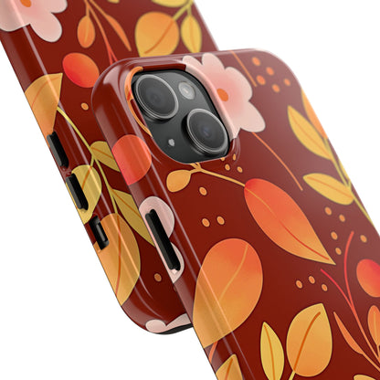 Autumn Fall Leaf Pattern Tough Phone Case | Aesthetic