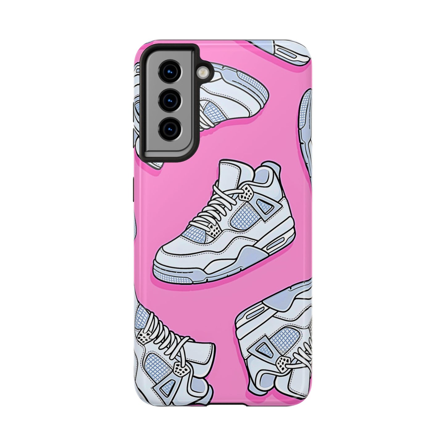 Funda resistente para teléfono con diseño de zapatillas Jordan 4 blancas | Estética