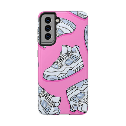 Funda resistente para teléfono con diseño de zapatillas Jordan 4 blancas | Estética