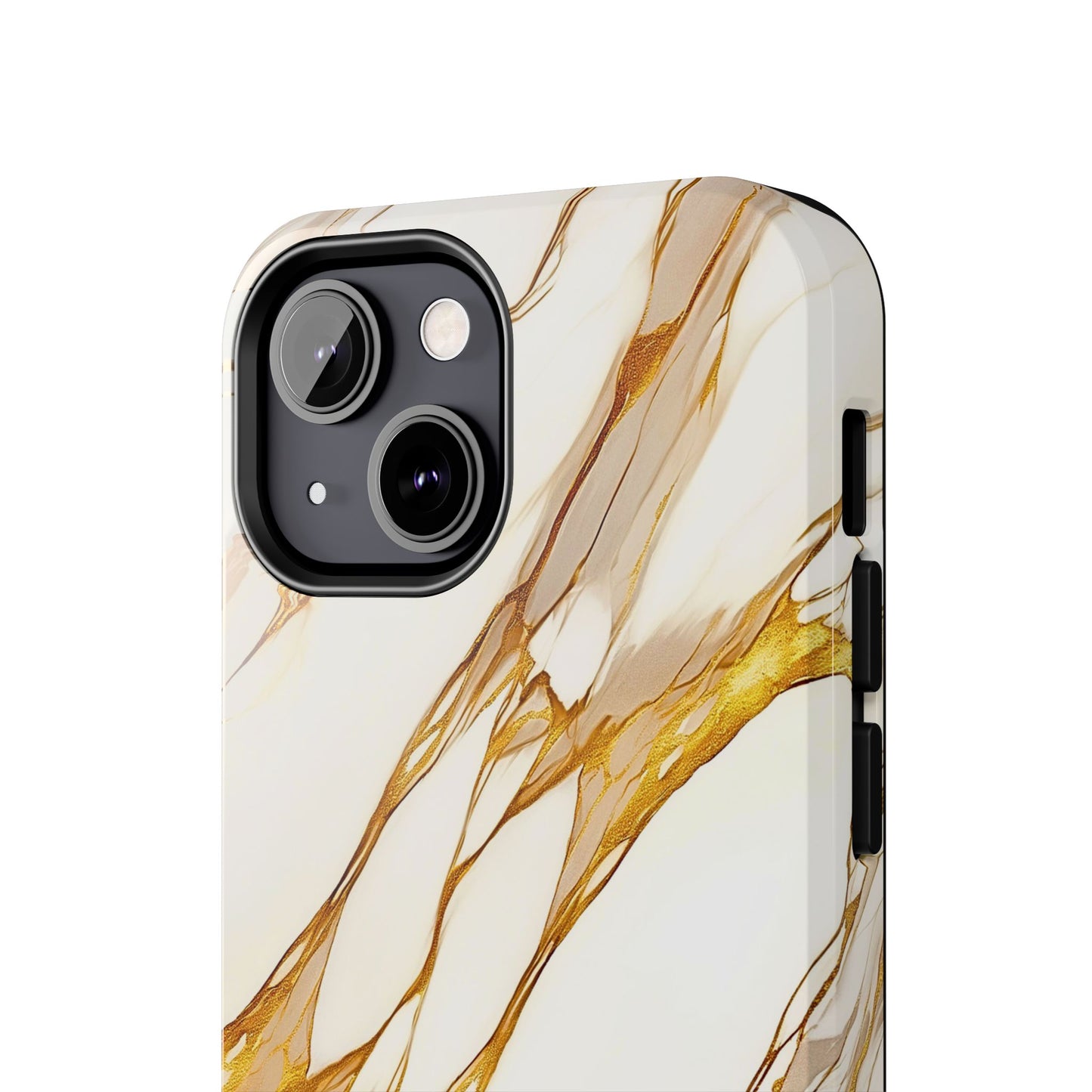 Funda/Cubierta resistente para teléfono con textura de mármol dorado de lujo | Estética