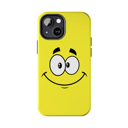 Smiley Happy Face Yellow Minimalist Cartoon Tough Phone Case | Funny