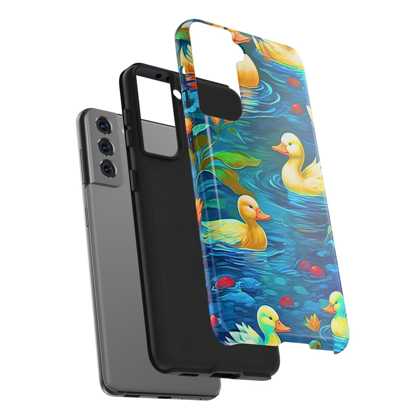 Ducks in the Pond Pattern Style Tough Phone Case | Animals