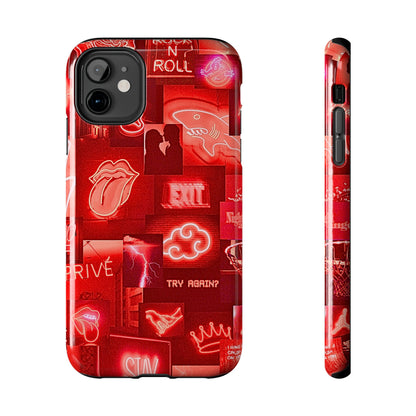 Funda resistente para teléfono con diseño de neón rojo | Estética