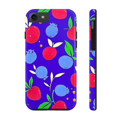 Funda resistente para teléfono con diseño de arándanos y fresas | Estética