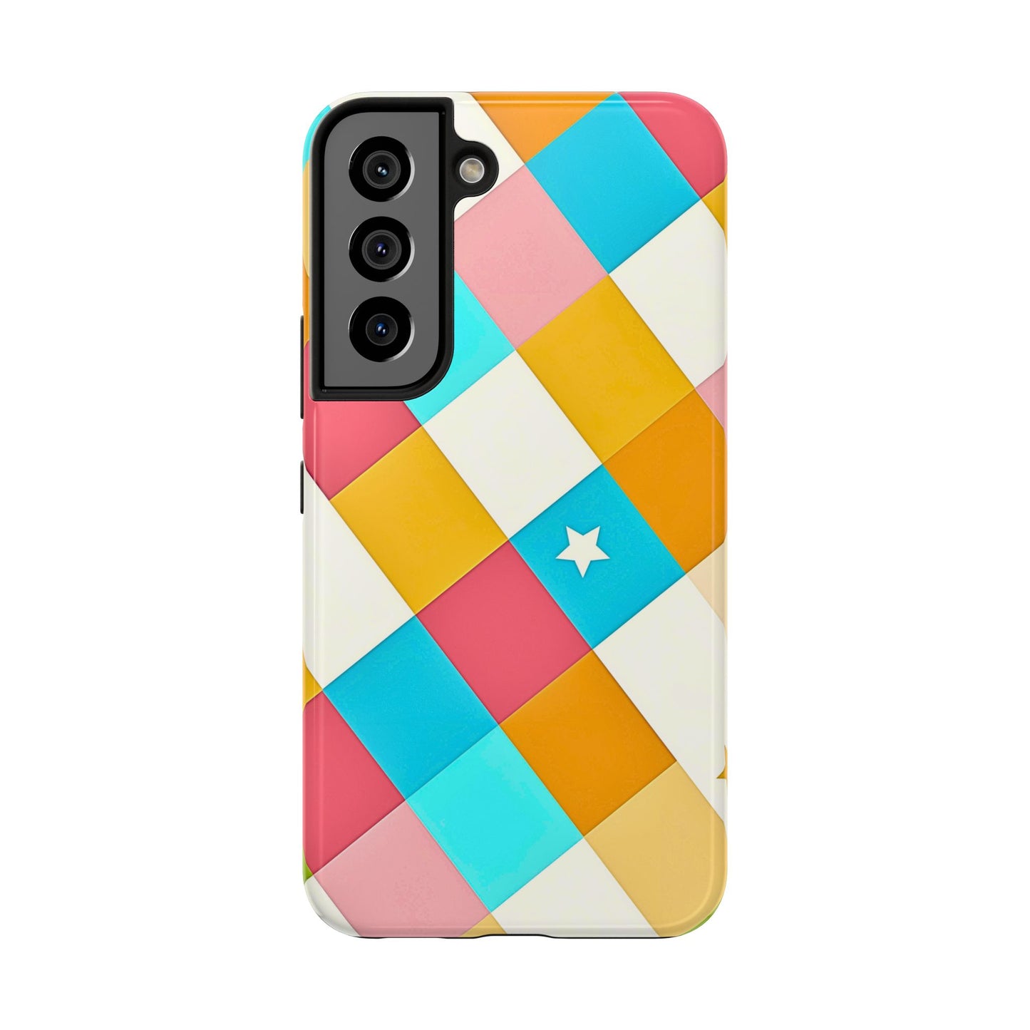 Vibrant Preppy Checkered Tough Phone Case | Aesthetic